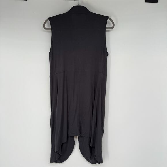 Comfy USA Cardigan Vest Womens S Gray Full Zip Soft Knit Minimalist Lagenlook - Picture 2 of 7